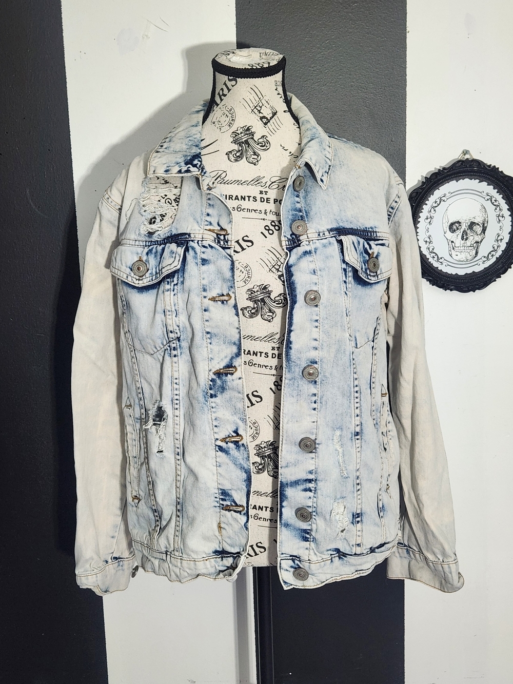 Parisian Works Light Blue Distressed Jean Jacket